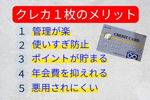 クレジットカードを１枚に絞るメリット
